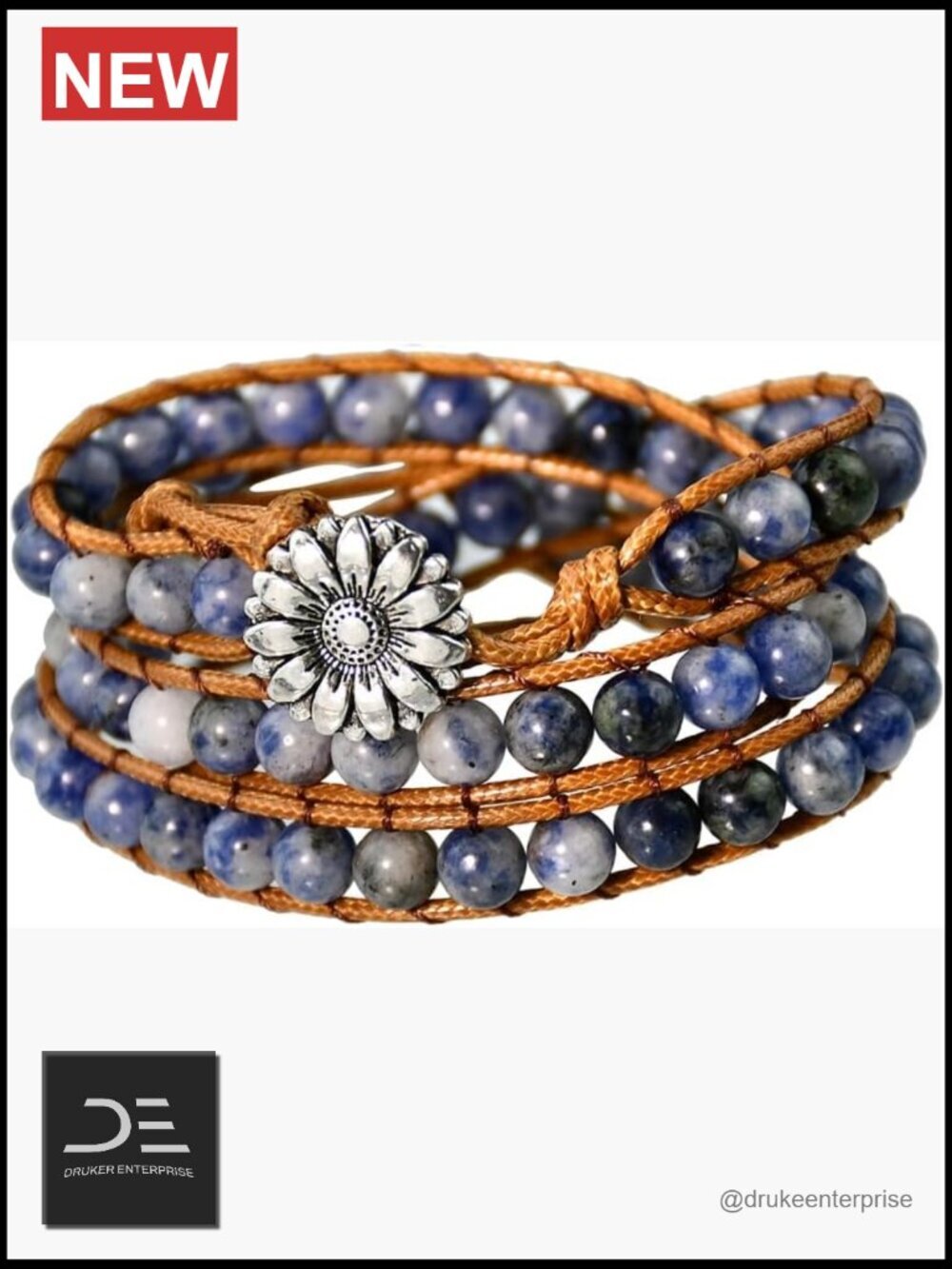 Natural Crystal Beaded Wrap Bracelet Boho Stone Adjustable Handmade Jewelry